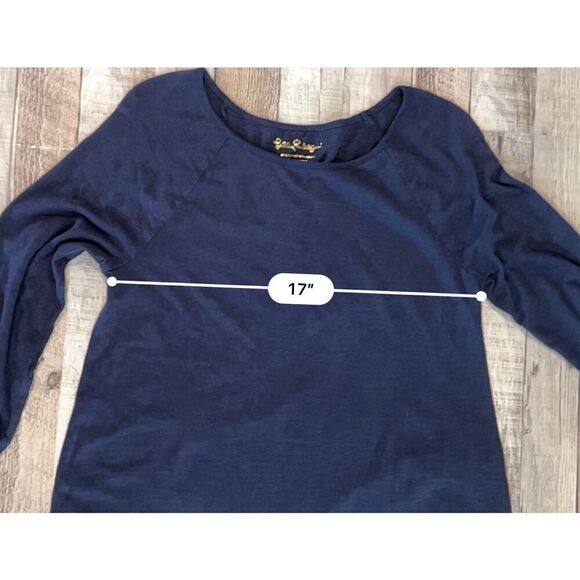 Lilly Pulitzer Surfcrest Rolled Sleeve Knit Swing Dress Navy Blue sz MEDIUM - Picture 6 of 12